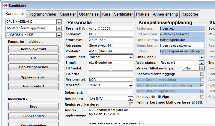 Registrering av fag i studiespesialisering Merk Minstekrav studiekompetanse. Velg fag. Alle fag som gir generell studiekompetanse etter 23/5 regelen, er forhånds valgt, bekreft med OK.