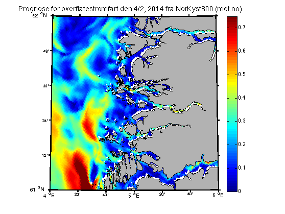 NorKyst800 Strømmodell med 800m romlig gitter. Kjøres operasjonelt med daglige 36-timers prognoser (met.no).