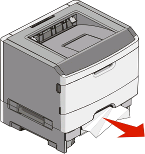 Fjerne papirstopp i skuff 1 Gjør følgende for å se om papiret har kjørt seg fast i eller