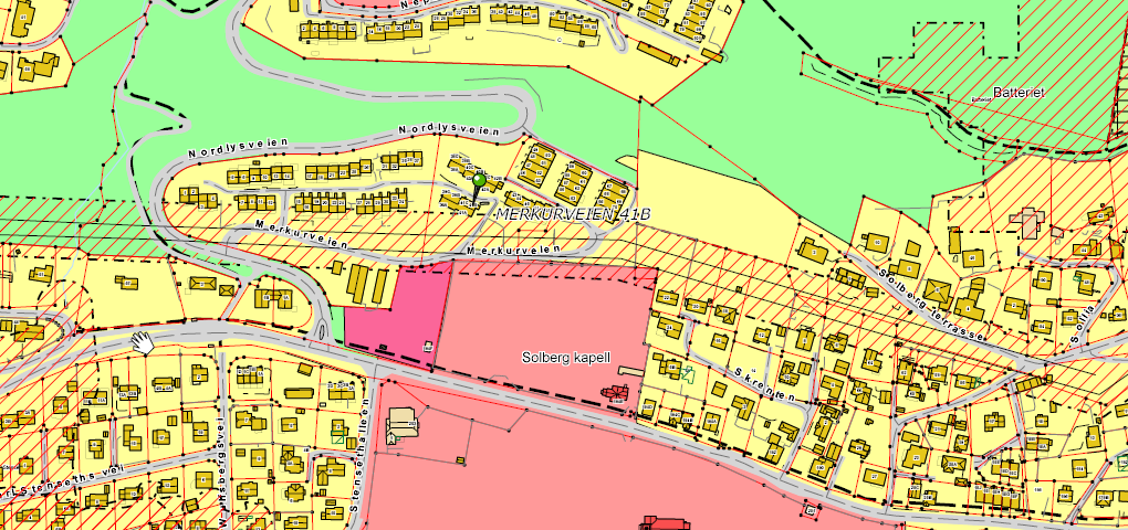 Nordlysveien Merkurveien Gml. riksvei Planområdet er i dag uregulert. N.E.