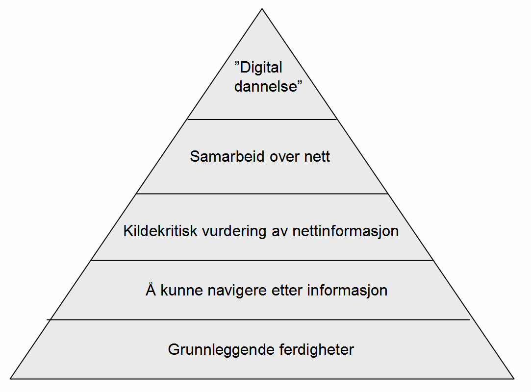 Fig 2. Sammenhengen mellom faglige digitale kompetanser og digital dannelse. Hentet fra Baltzersen (2007).