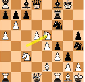 31 22.- Lh3! 23.Tf2 gxf2 24.gxh3 fxg1=d+ 25.Dxg1+ Tg7 26.Df2 axb6 27.Lc4 Ld6 28.Sd3 Sg6 29.Tg1 Sd7 30.axb6 Sxb6 31.Lb3 Df6 32.Sb5 Sd7 33.Sd4 Kh7 34.Se6 Te7 35.e5 Lxe5 36.