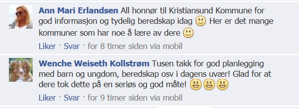 Fylkesmannens rapport til DSB.og ein fyldig rapport frå Kristiansund kommune - som sannsynlegvis har iverksett dei mest omfattande tiltaka.