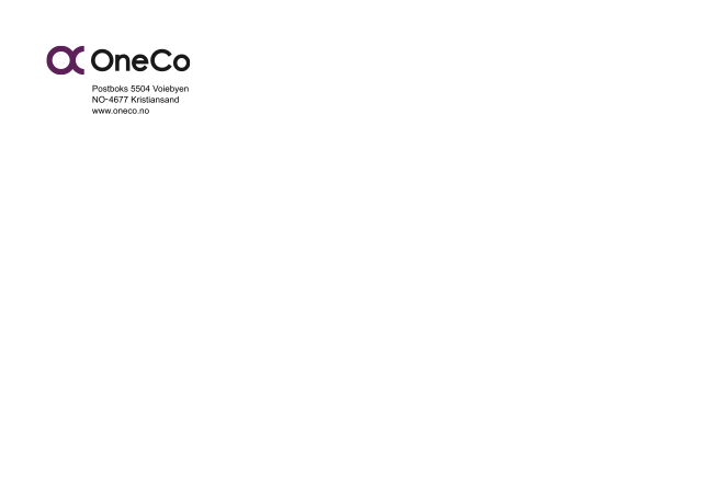ONECO PROFILHÅNDBOK KONVOLUTTER KONVOLUTTER Konvoluttene er designet i henhold til Posten sine retningslinjer for maskinsortering. Standard OneCologo skal alltid plasseres oppe til venstre.