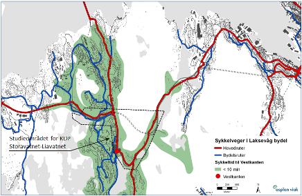 Med motorisert trafikk er det ikke aktuelt å føre sykkelvegen gjennom samme tunnelen. Sykkelvegen vil derfor i dette alternativet fortsatt gå via Loddefjord.