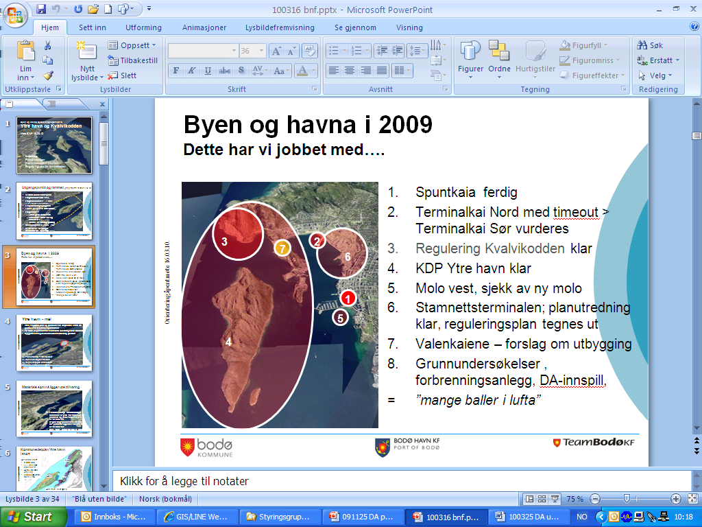 Handlingsplanen for 2010 og 2011 for DA Bodø er under revisjon. Dette utviklingsprogrammet er søkt tilpasset endringer slik det framtrer seg i sluttfasen av planarbeidet.