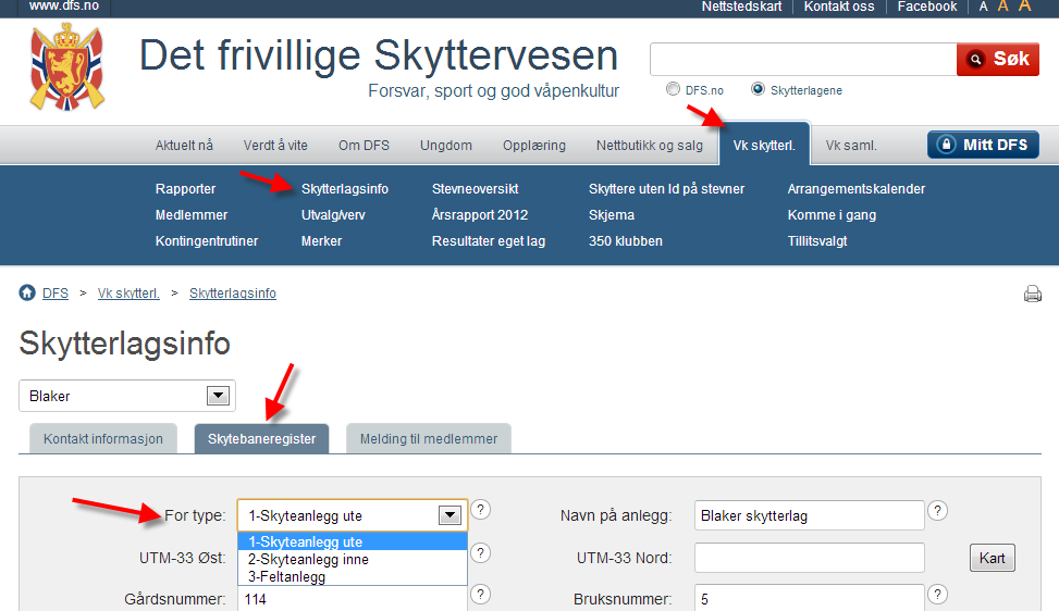 Skytebaneregister. Skytebaneregisteret er ett samarbeidsprosjekt med Miljødirektoratet. Målet er å få registrert alle skytebaner i Norge, i første omgang eksisterende baner.