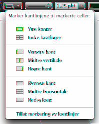 Markere og flytte tabellcellekantlinjer Hvis du vil endre utseendet til eller flytte tabell- og cellekantlinjer, markerer du dem.