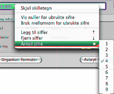 Hvis du vil flytte elementet i feltet klikker du på det og flytter det. 9 I Navn-feltet skriver du inn et navn for tallformatet.