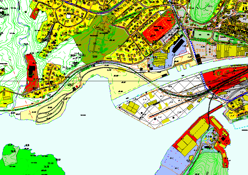 4.0 OVERORDNET PLANSTATUS Planområdet, Høvleriet Vest, er i kommuneplanens arealdel markert med lysegul farge på