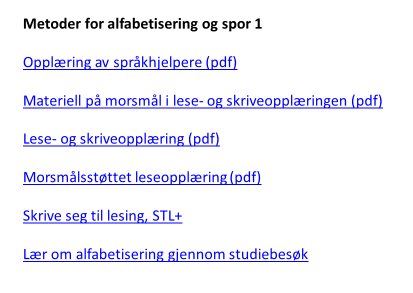 Men her ser vi jo at selv vox glemmer at alfabetiseringsbegrepet også skulle inneholde muntlige ferdigheter. Her mangler jo diverse søkeord.