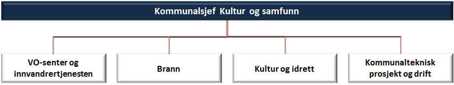 KULTUR OG SAMFUNN 49 KULTUR OG SAMFUNN Organisasjonskart Beskrivelse av virksomheten Kultur og samfunn består av følgende virksomheter: Voksenopplæringssenter og innvandrertjeneste Brann og redning