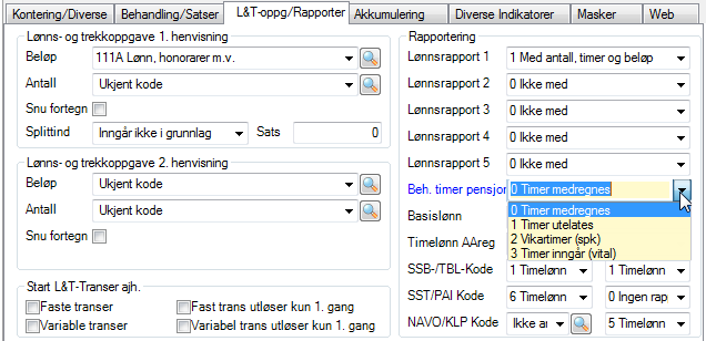 Slik må du merke alle lønn- og trekkarter som inngår i grunnlaget.