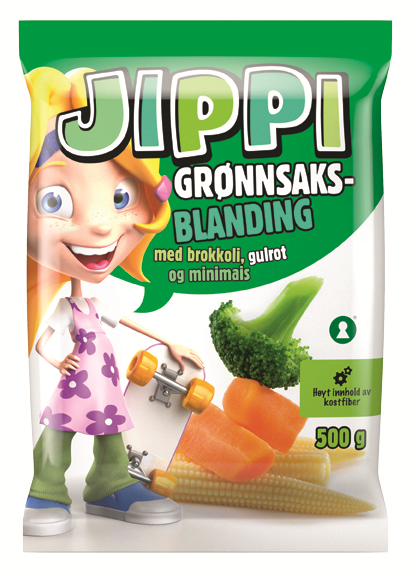 Grønnsaksblanding Ingredienser: brokkoli (40 %), gulrot (40 %) og minimais (20 %) Energi... 121 kj/29 kcal Protein.