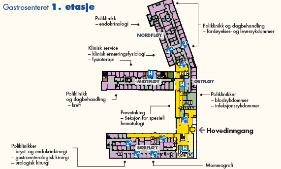 Figur 57 Nevrosenteret fra fase 1 har enkelt korridorsystem (Helsebygg Midt-Norge, Ukjent-a) Figur 58