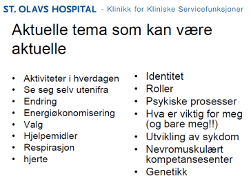 1 2 3 4 5 6 7 8 9 10 11 Innlegg 2 Presentasjon av de forskjellige faggruppene De faggruppene som kan være aktuelle for å innlede på senere samlinger presenterer hva de kan