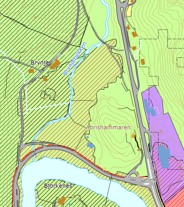 3.3 Vurdering av nye næringsarealer Nr. 13 Helleland - Krossmoen Eier Privat Gnr./Bnr. 111/13 Hvor Helleland - Krossmoen Fakta 1. Eierforhold Privat 2.