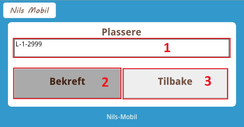 4.1.3 Hvordan Bruke Nils-Mobil Når en starter opp Nils-Mobil vil det se ut som på bildet nedenfor(3.1). Her vil en få opp et brukergrensesnitt med 3 knapper. Disse knappene er Plassere, Søke og Hjelp.