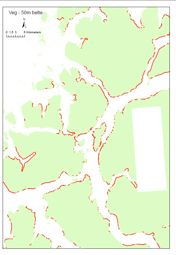 Nordreisa x 2001-2011 Usikker Kvænangen x 2005-2015 Usikker Den stadige omgjøringen av strandsone til veitrafikkareal i Troms er meget uheldig.