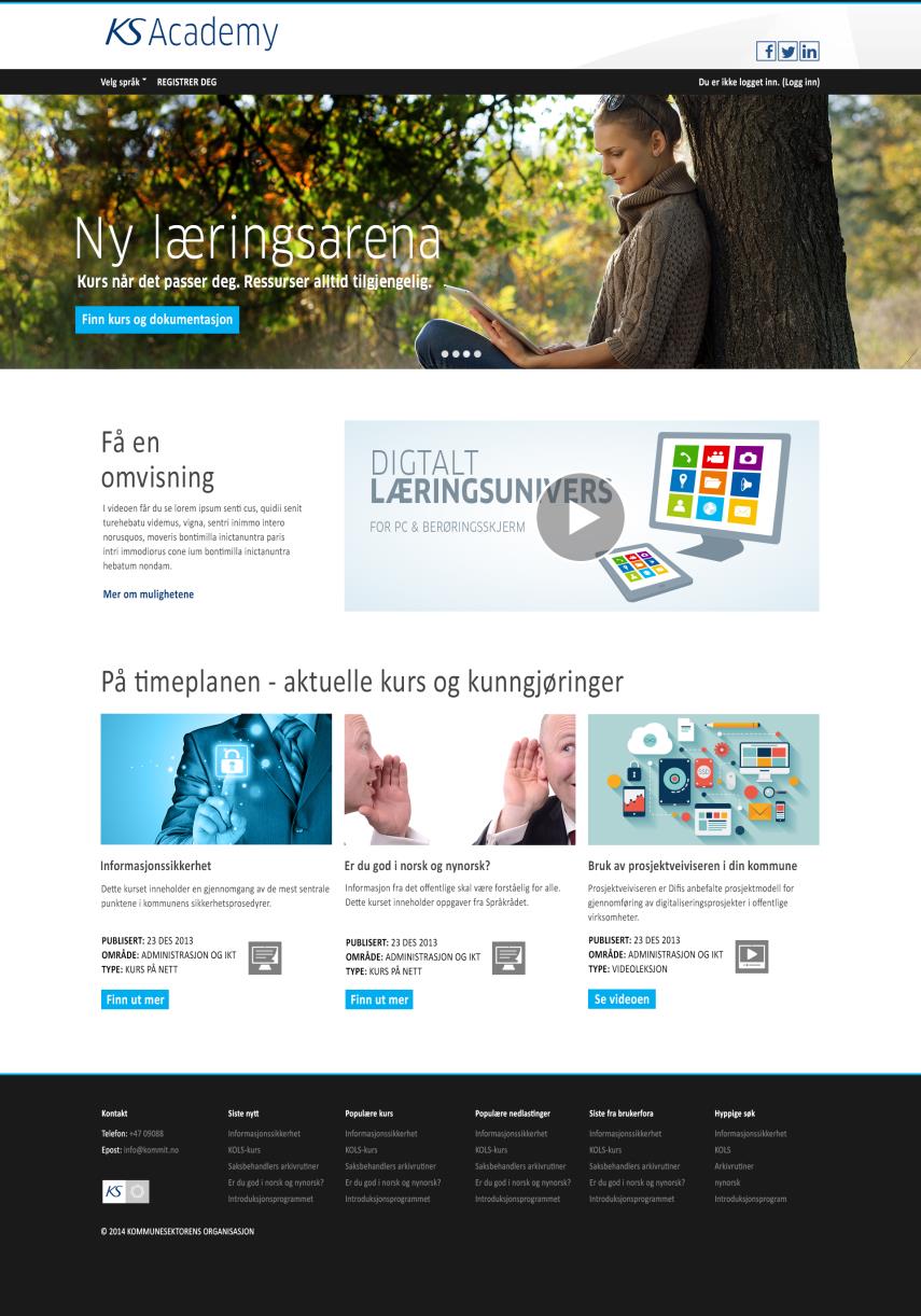 Digital læringsarena for kunnskapsdeling og kompetanseutvikling kurs.kommit.