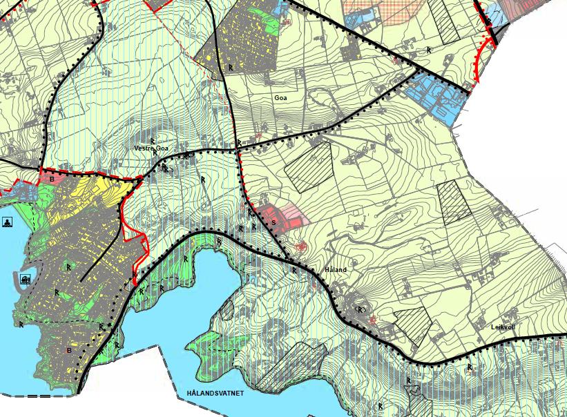 16 2.2.2 Kommuneplan for Randaberg kommune Kommuneplanens arealdel for Randaberg kommune 2009-2022 viser at ny diagonal ikke er inntegnet i kommuneplanen, og at alt areal mellom Håland og