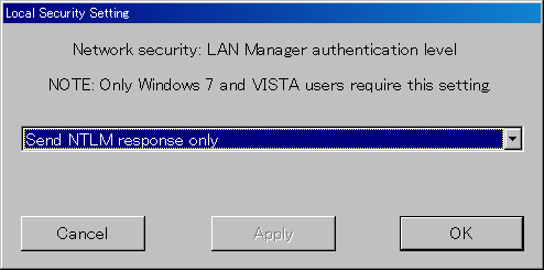 Velg "Send NTLM response only" og klikk på OK-knappen. Programmet ber om bekreftelse. Velg "OK"-knappen for å bekrefte. Du må gjøre omstart på PC-en for at de nye sikkerhetsinnstillingene skal virke.
