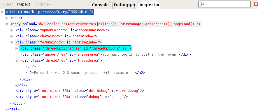 Kapittel 2: Webapplikasjoner en node av typen <BODY>, som igjen kan inneholde andre elementer, for eksempel <div> og <table>. Figur 2.