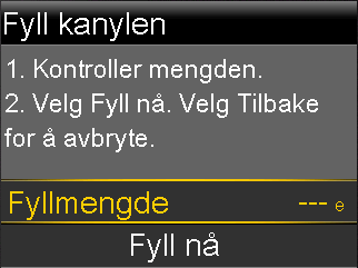 Merk! Hvis du bruker et slangesett med nål, trenger du ikke å fylle kanylen. Velg Ferdig når systemet ber deg om å fortsette med fyllingsprosessen. Slik fyller du kanylen: 1.