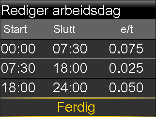 Starttiden for den neste dosen er alltid den samme som sluttiden for den forrige dosen. basal Merk! Hvis du må foreta endringer, kan du trykke på for å bla opp til den dosen du vil endre.