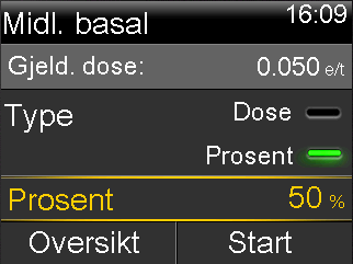 3. Velg Neste. 4. Prosent er valgt som standard for Type.