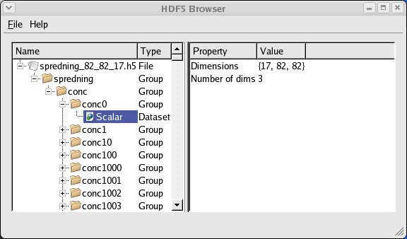 Figur 2.1: HDF5 Browser.