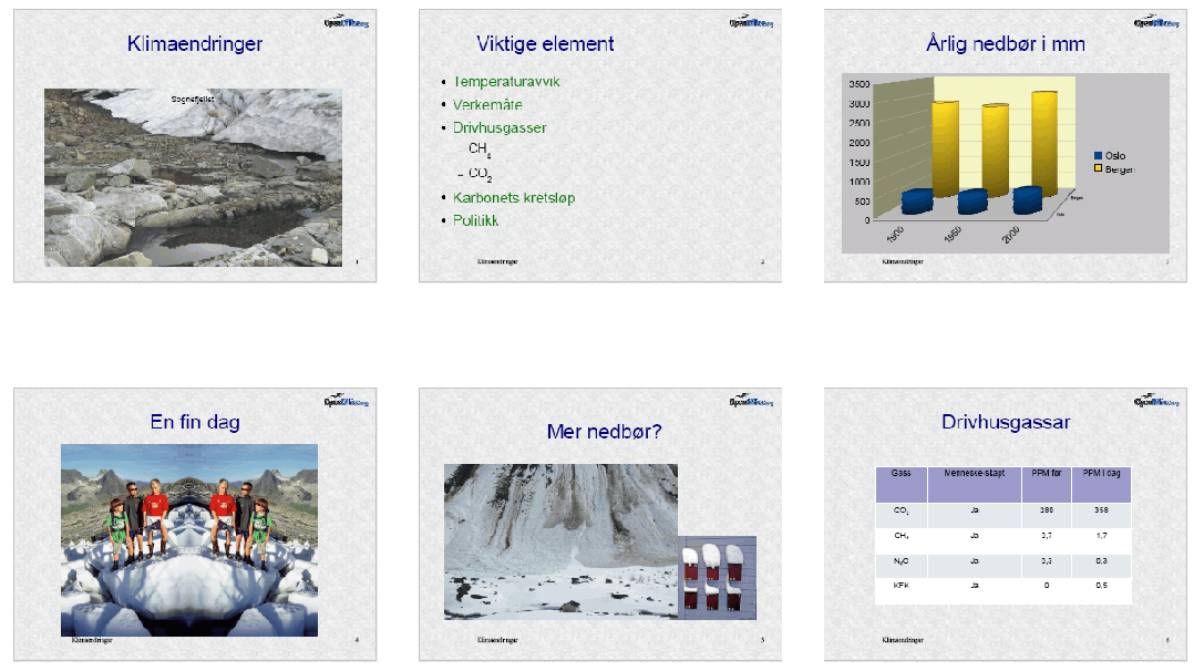 E.9.. Støtteark til publikum Støtteark er ark med flere miniatyrbilde på hvert ark (se figuren til høyre og venstre delen av figuren under).