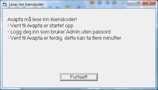 11. Axapta starter og påloggingen kommer - Godta det som står og klikk "pålogging" 12. Axapta jobber litt for deretter og avslutte.