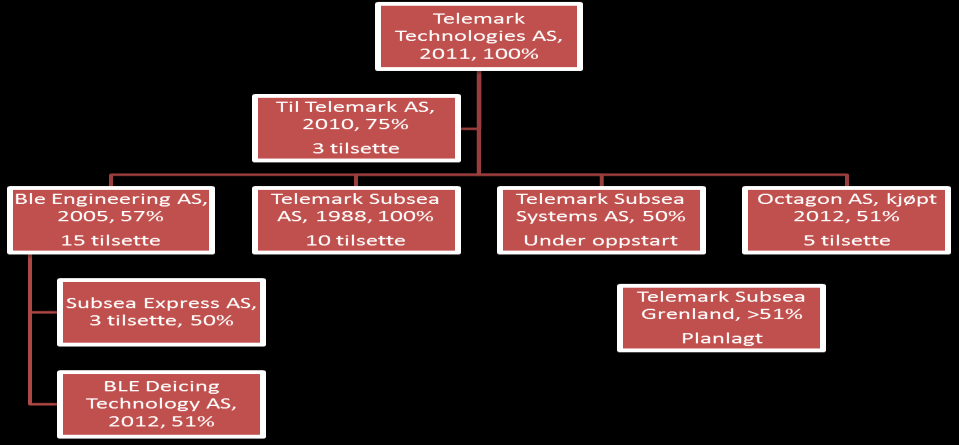 1.2. Søkjar og prosjekteigar Telemark Technologies AS er søkjar og prosjekteigar. Selskapet er 100% eigd av Torgeir Straand, Bø.