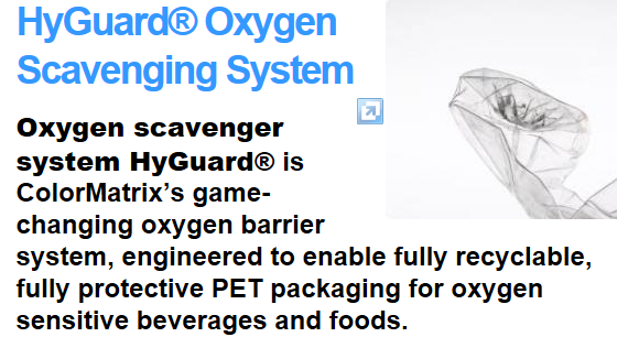 PET-flaske med O 2 -absorber With HyGuard, product protection can be maintained without affecting container clarity or recyclability.