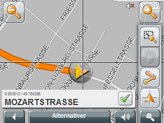 Zoom ut: Det viste kartutsnittet blir større, men det vises færre detaljer på kartet. Zoom inn: Det viste kartutsnittet blir mindre, men det vises flere detaljer på kartet.