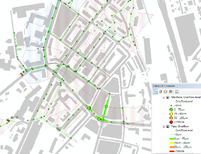 Table 17 Simulering av de tre største nedbør i 2012 med et klimapåslag på 50% etter frakobling av takvann i 5 catchments Det største nedbørstilfellet i 2012 Mengde Benevning Tilrenningsvolum fra