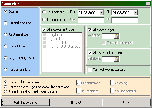 MonArk II Generell informasjon 11 Rapportene kan eksporteres til diverse formater, bl.a. PDF (Adobe Acrobat), RTF (MS Word) og XLS (MS Excel).