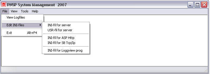 10.2.2 Edit INI-files: Med valget Edit INI-files kan viktige ini-filer åpnes direkte fra administrasjonsgrensesnittet.