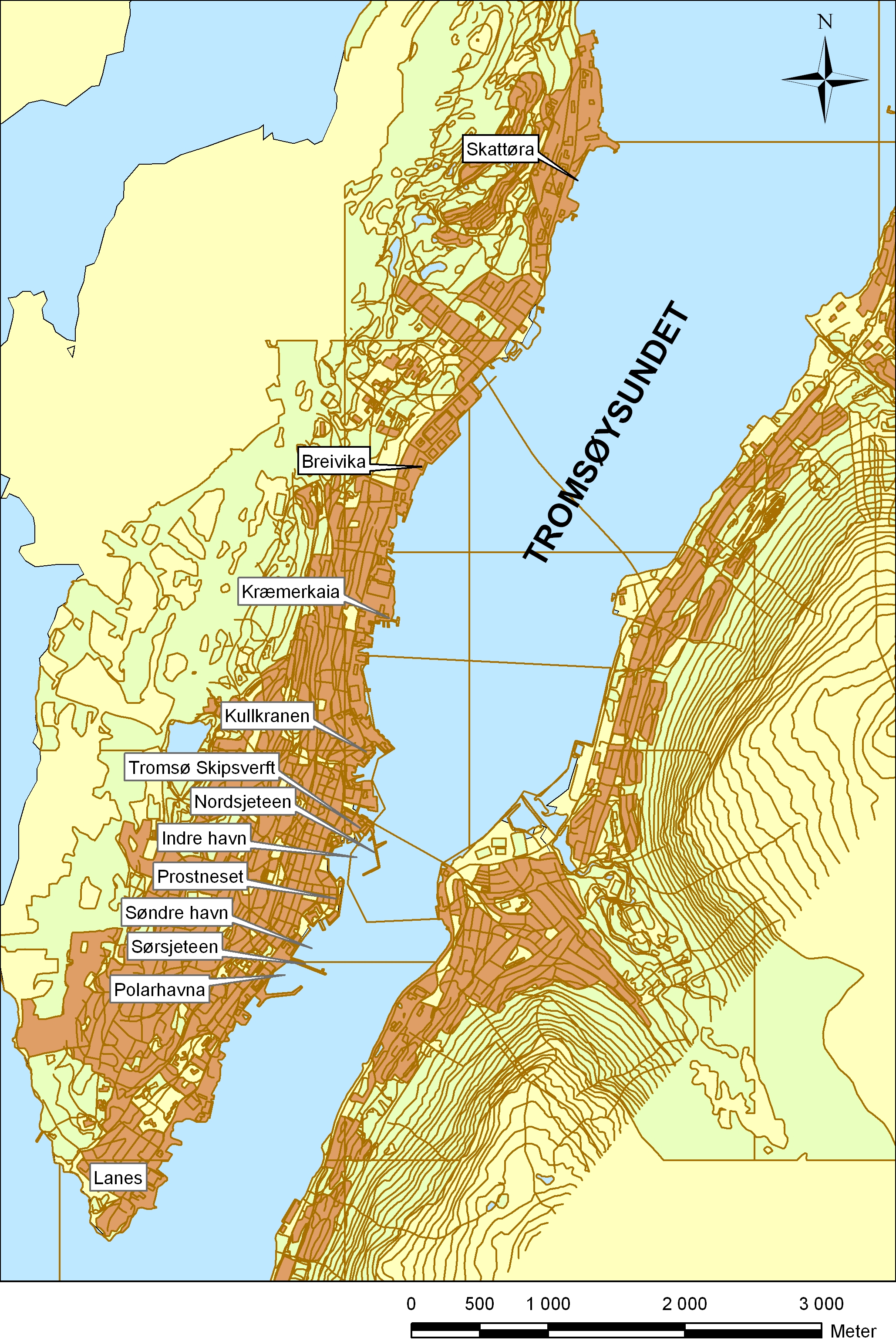 Forebygging og sanering av miljøgiftforurensning i Tromsø havneområde og Tromsøysund (TA 2084/2005) 2 Tromsø havn Tromsø havn er et viktig trafikalt knutepunkt i Nord-Norge og videreutvikling av