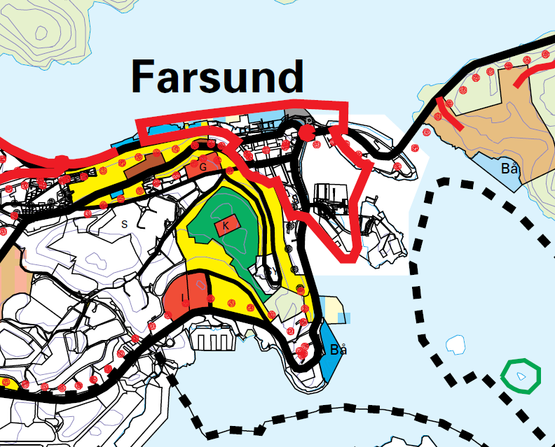 4. Planstatus Kommuneplan Området som omfattes av reguleringsplan for Farsund Sykehus fra 1991, er avsatt som «hvitt område» i kommuneplanens arealdel.