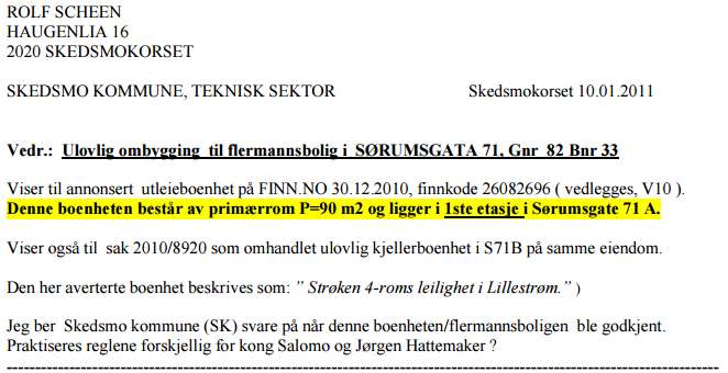 83 Fasade mot Sørumsgata. Kjellervindu plasseres hvor? ---------------------------------------------------------------------------------------------------------------------- OK tidligere 42.