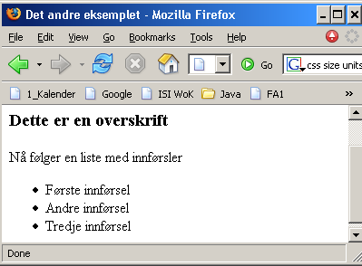 Generere HTML fra PHP - funksjonen print() Vi vever PHP-instruksjoner sammen med "faste" HTML-setninger Eksempel 2: En XHTML fil med én linje generert med PHP Dette eksemplet gjør lite utover