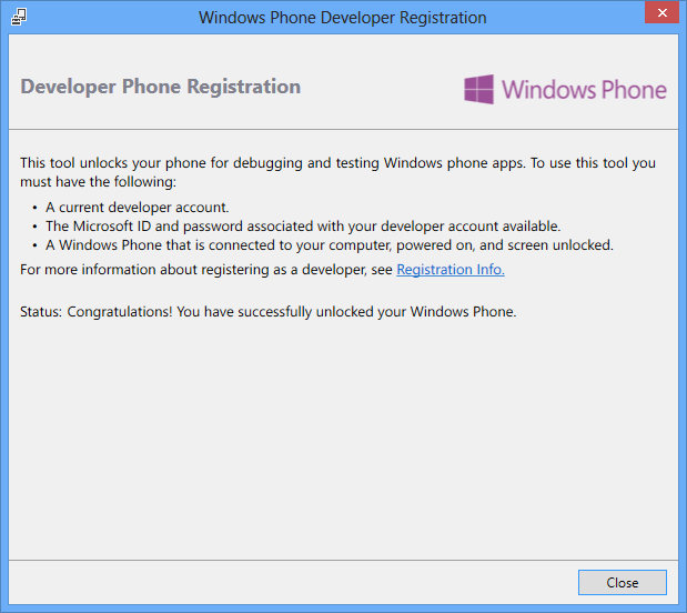 Trinn 1 Trinn 2 Figur 8. Windows Phone Developer Registration - Registrer telefon Trinn 3 Figur 9. Windows Phone Developer Registration - Logg inn med Microsoft-konto Figur 10.