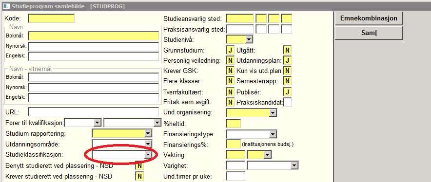 4.2 Studieklassifikasjon Enkelte vedtak gjelder kun visse kategorier studier.