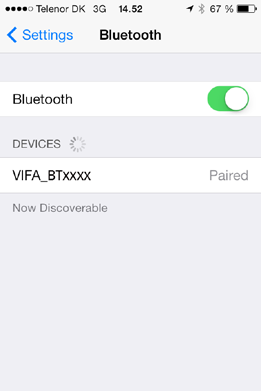 Merk: Du kan deaktivere Bluetooth-paringen enten på den parede enheten, på Stockholm eller med Stockholm-fjernkontrollen På Stockholm trykker du samtidig på Volum opp- og Volum ned-knappen til