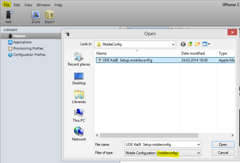 2 Iphone Configuration utility For å kunne konfigurere en profil til IOS enheter må man benytte et gratis program fra Apple: Iphone Configuration Utility Last ned her og installer: http://support.