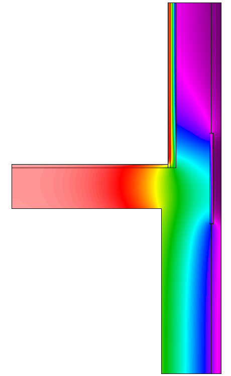 Vedlegg G Detaljer modellert i Therm (Materialer, temperaturfordeling og flukstetthet)