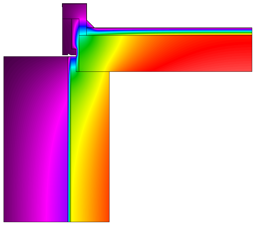 Vedlegg G Detaljer modellert i Therm (Materialer, temperaturfordeling og flukstetthet)