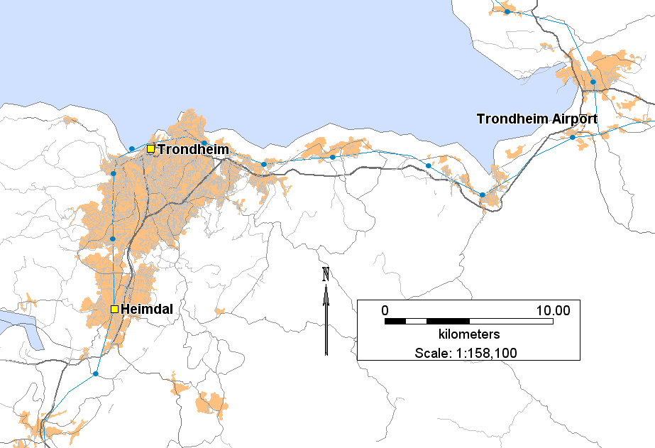 Jernbanens rute til Bergen forandrer den totale tiltrekningen av en stasjon på Nesttun.